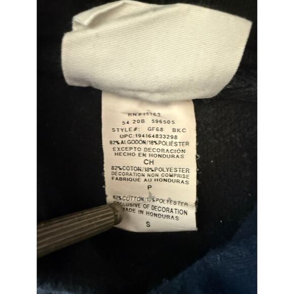 Vtg Champion Reverse Weave Black Hoodie SZ S Spell Out Faded Sweater Destroyed - Picture 10 of 11